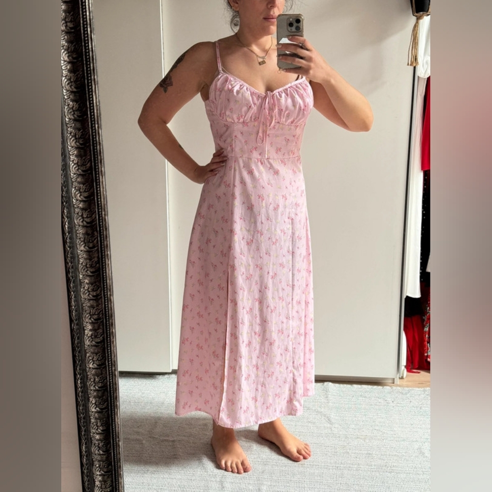 Pink Floral Maxi Dress